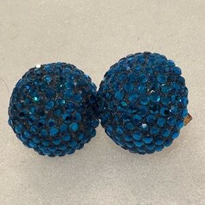 Bellini Turquoise Dome Crystal Pierced Earring Loaded detailed  Vintage New